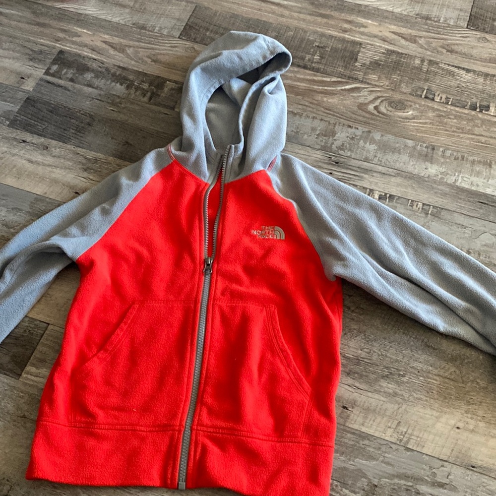 Fleece north face zip up sweatshirt